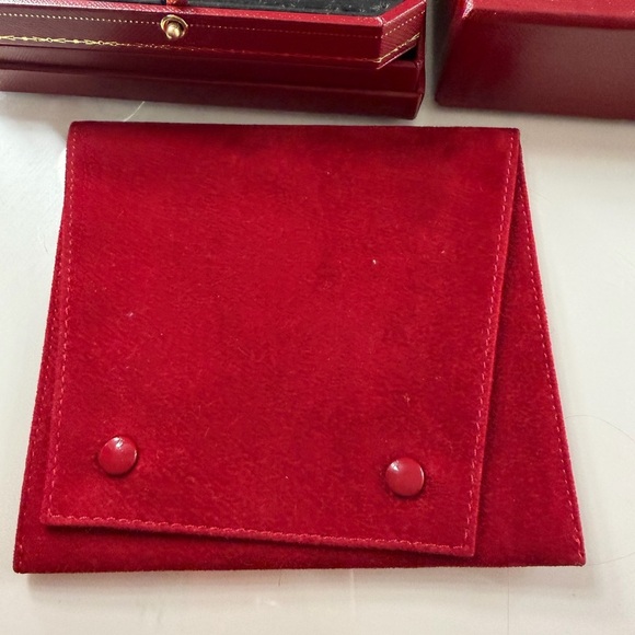 Authentic CARTIER  Pendant Jewelry  STORAGE DISPLAY CASE   RED box -  Plus Puch - Picture 2 of 6